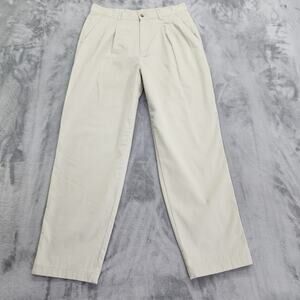 Vintage White Stag Pants Womens 14 Beige Khaki Pleated High Rise Tapered Office